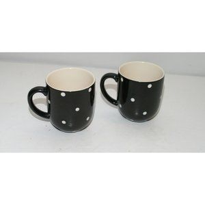 Baking Days by Spode Cups/Mugs Qty: (2) Black and White Polka Dot